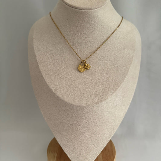 Flower crown charm necklace