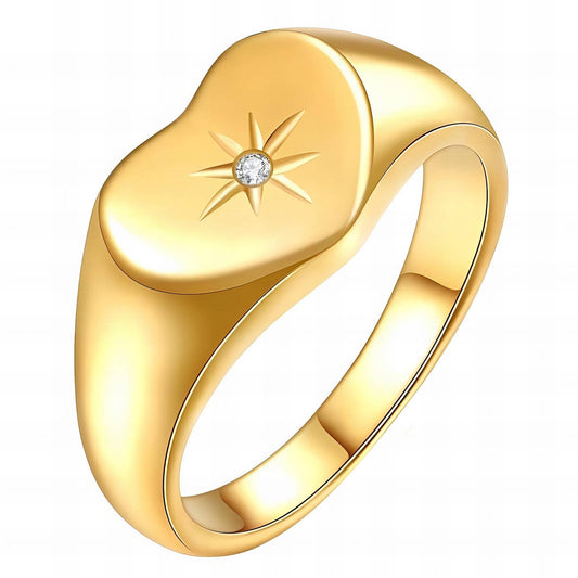 Chunky heart ring -gold
