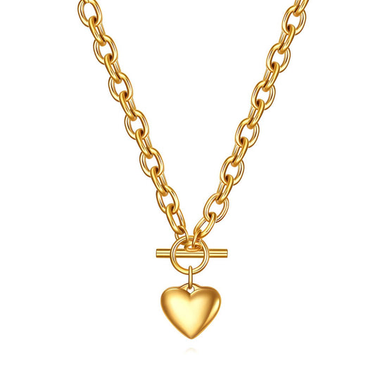 Heart fob necklace-gold