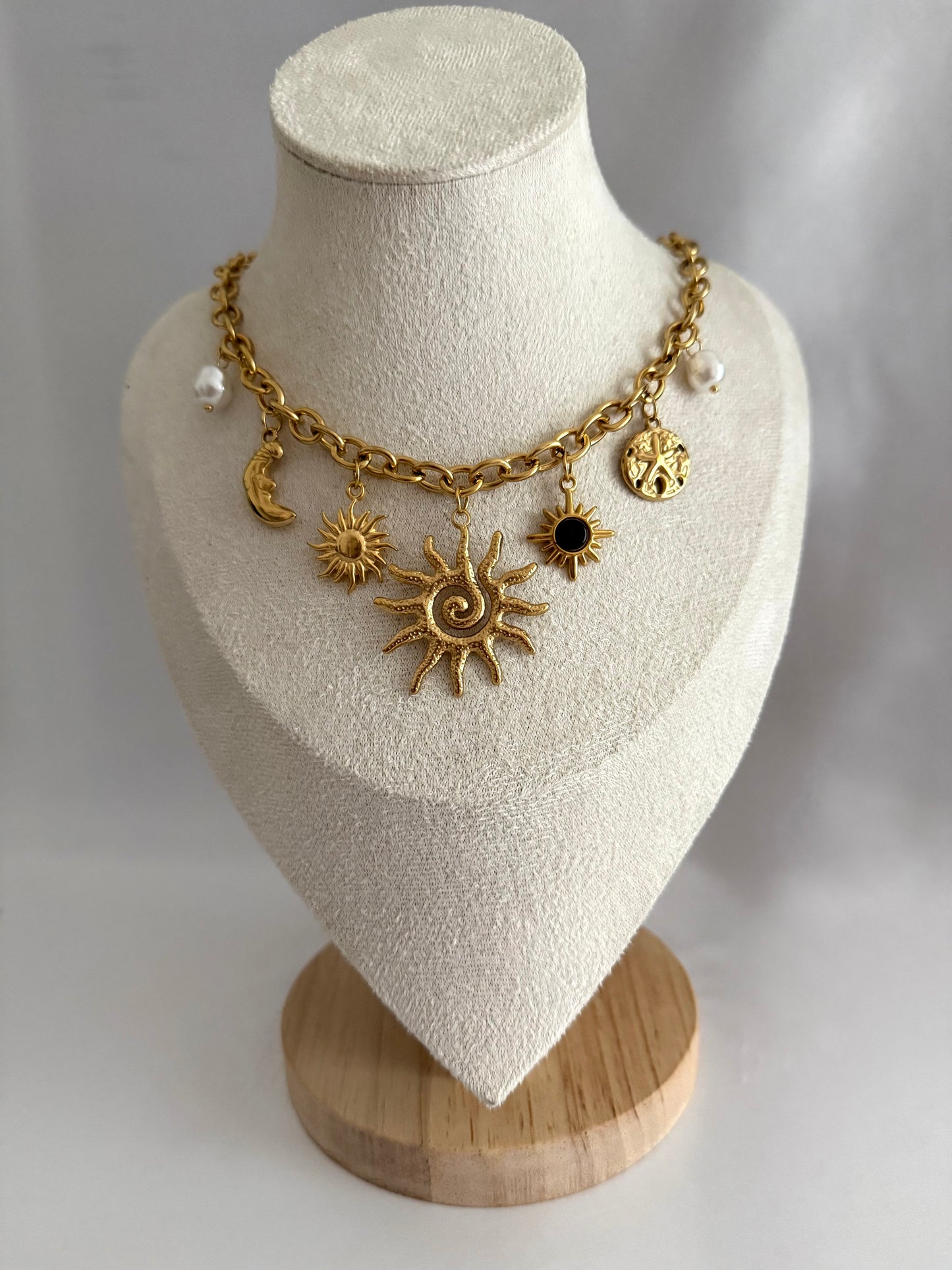 Sunshine multi charm necklace