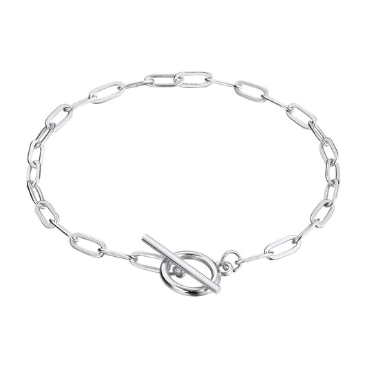 Silver fob chain bracelet