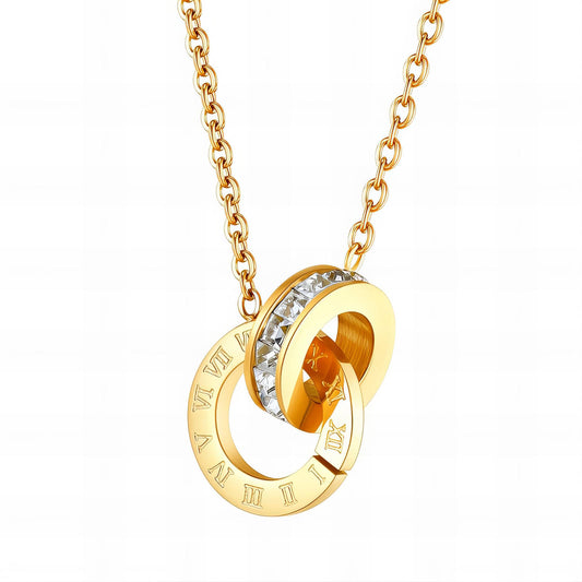 Roman numeral linked Gold necklace