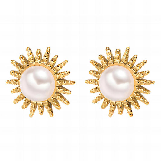 Pearl sun earrings