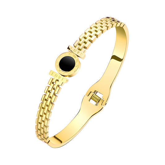 Roman number disc Bangle
