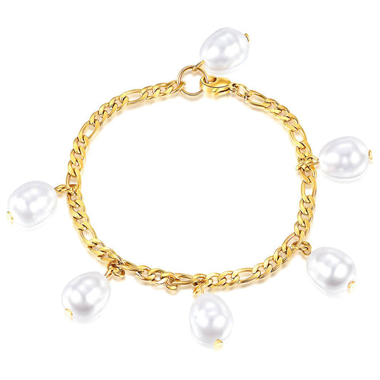 Pearl charm bracelet