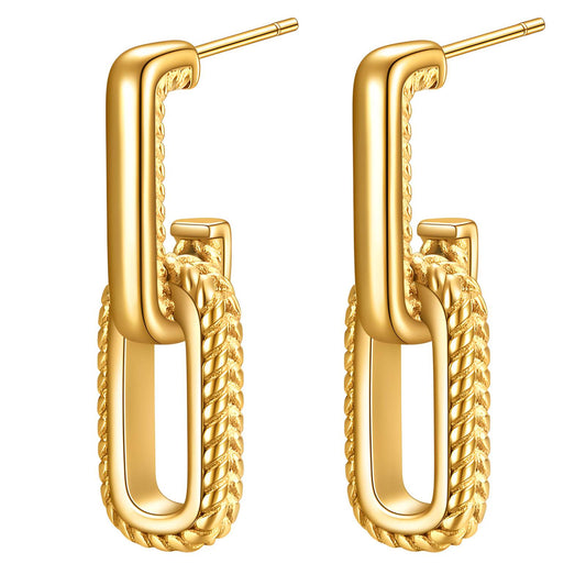 Woven link drop earrings