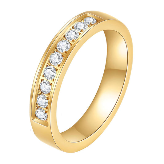 Round diamonte ring-gold