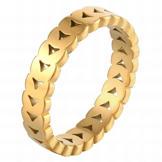 Meshed hearts ring