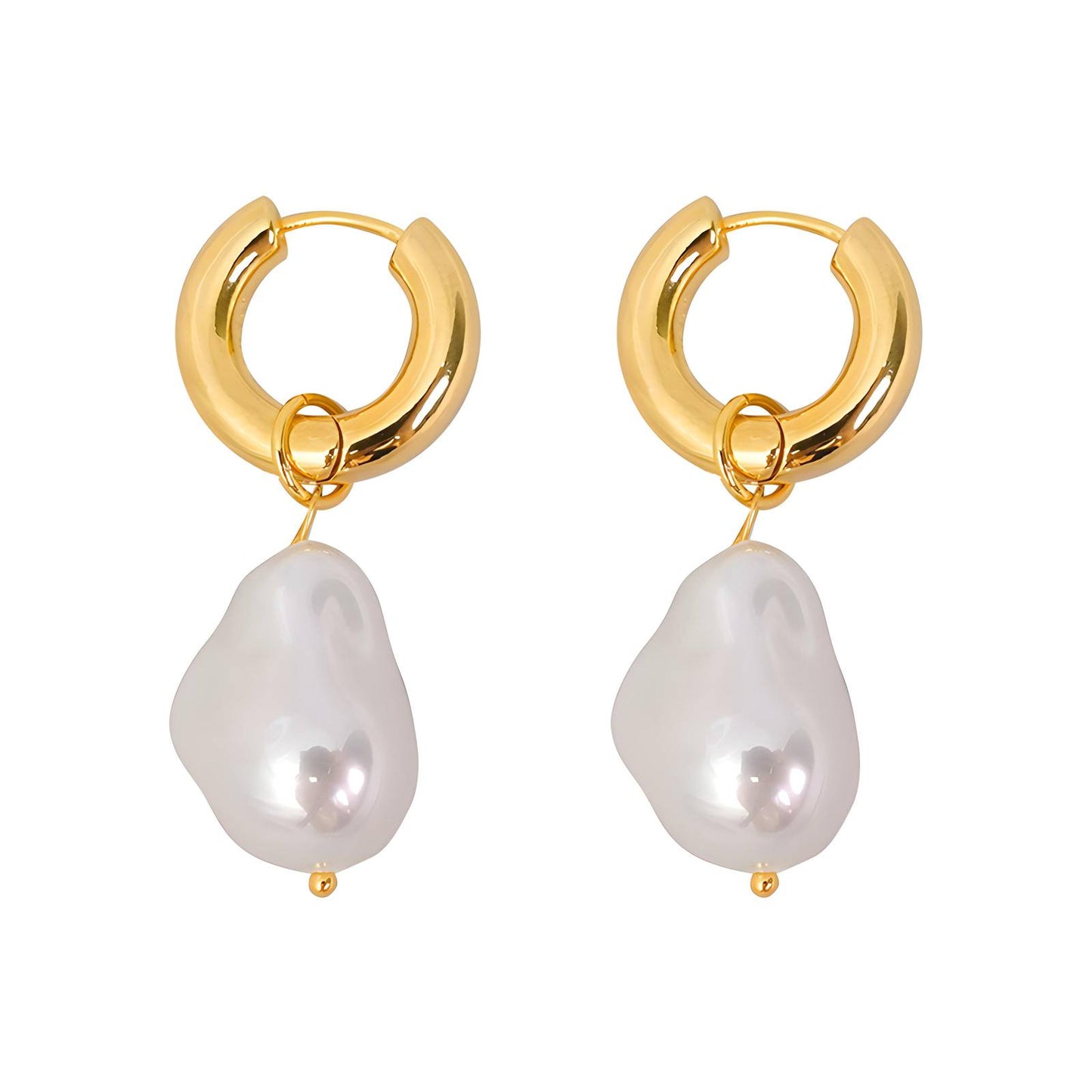 Chunky pearl drop earrings