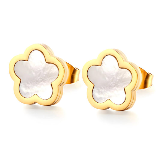 Clover earrings white