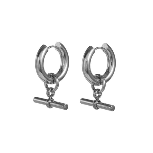 T-Bar earrings silver