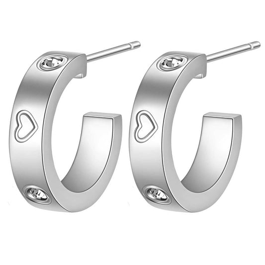 Love heart chunky earrings