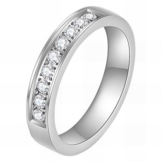 Round diamonte ring-silver