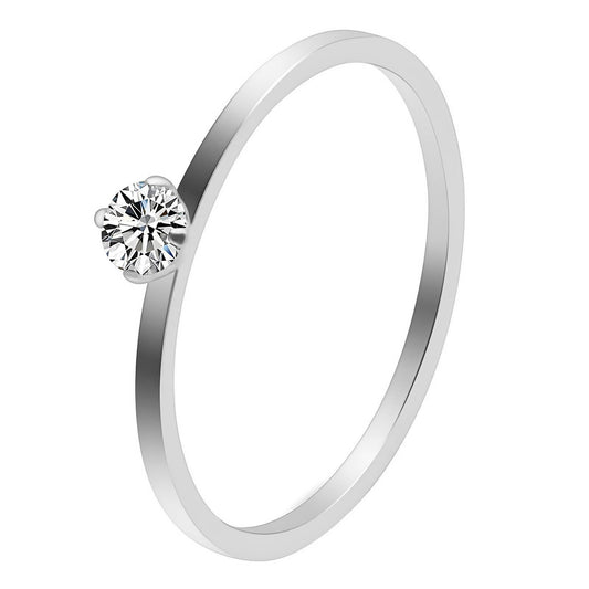 Single diamonte ring-silver