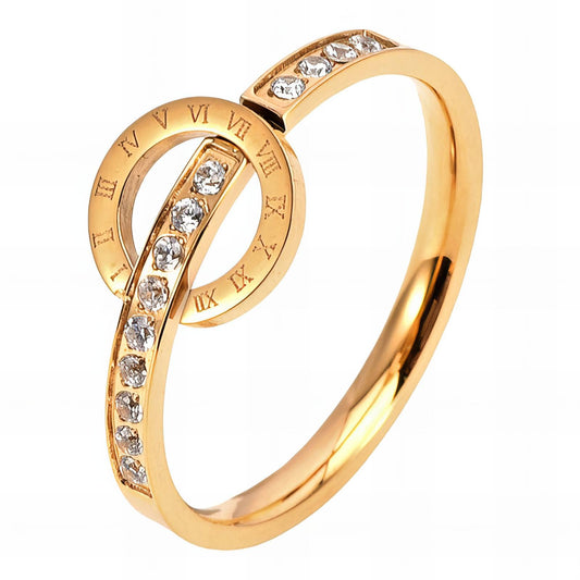 Roman numeral diamonte ring