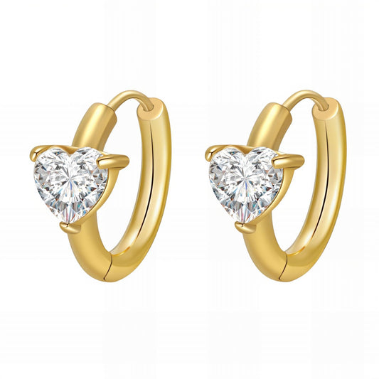 Heart huggie earrings