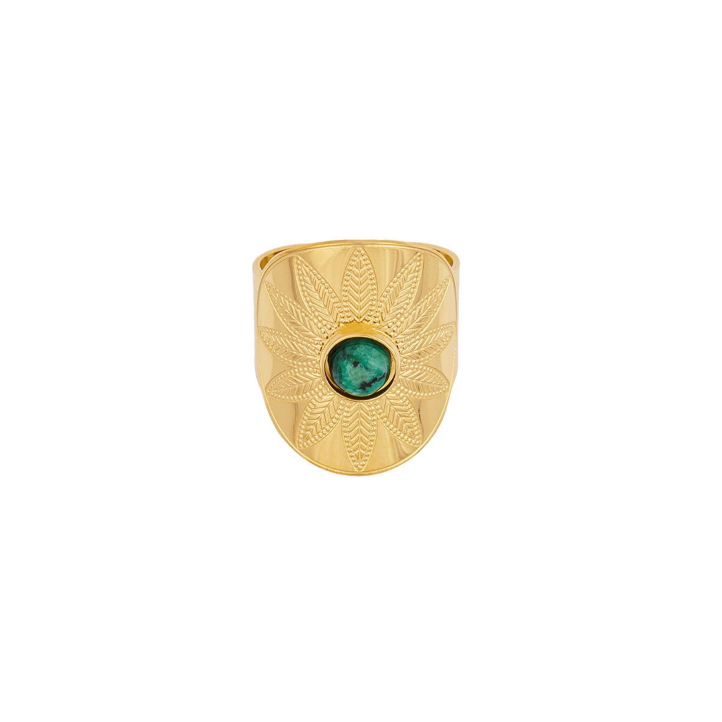 Chunky green stone ring