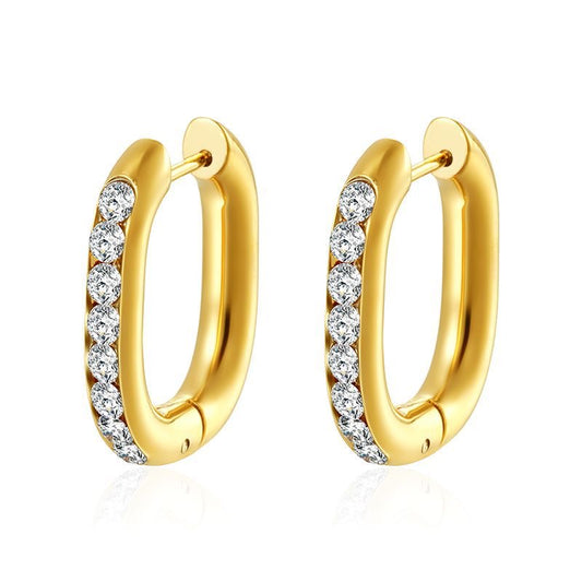 Rectangle hoop earrings gold