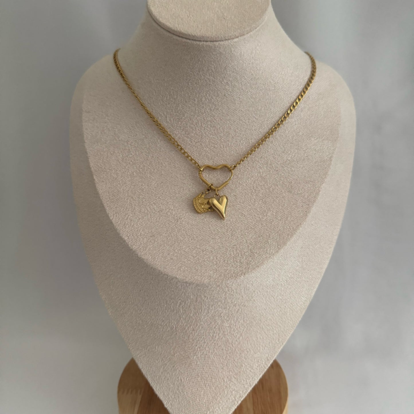 Crown love charm necklace