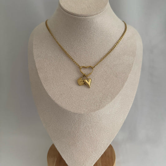 Crown love charm necklace