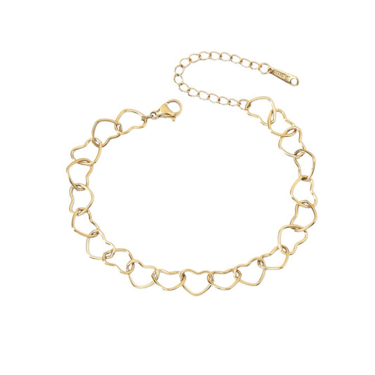 Linked hearts bracelet
