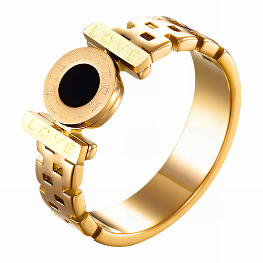 Love roman numeral ring