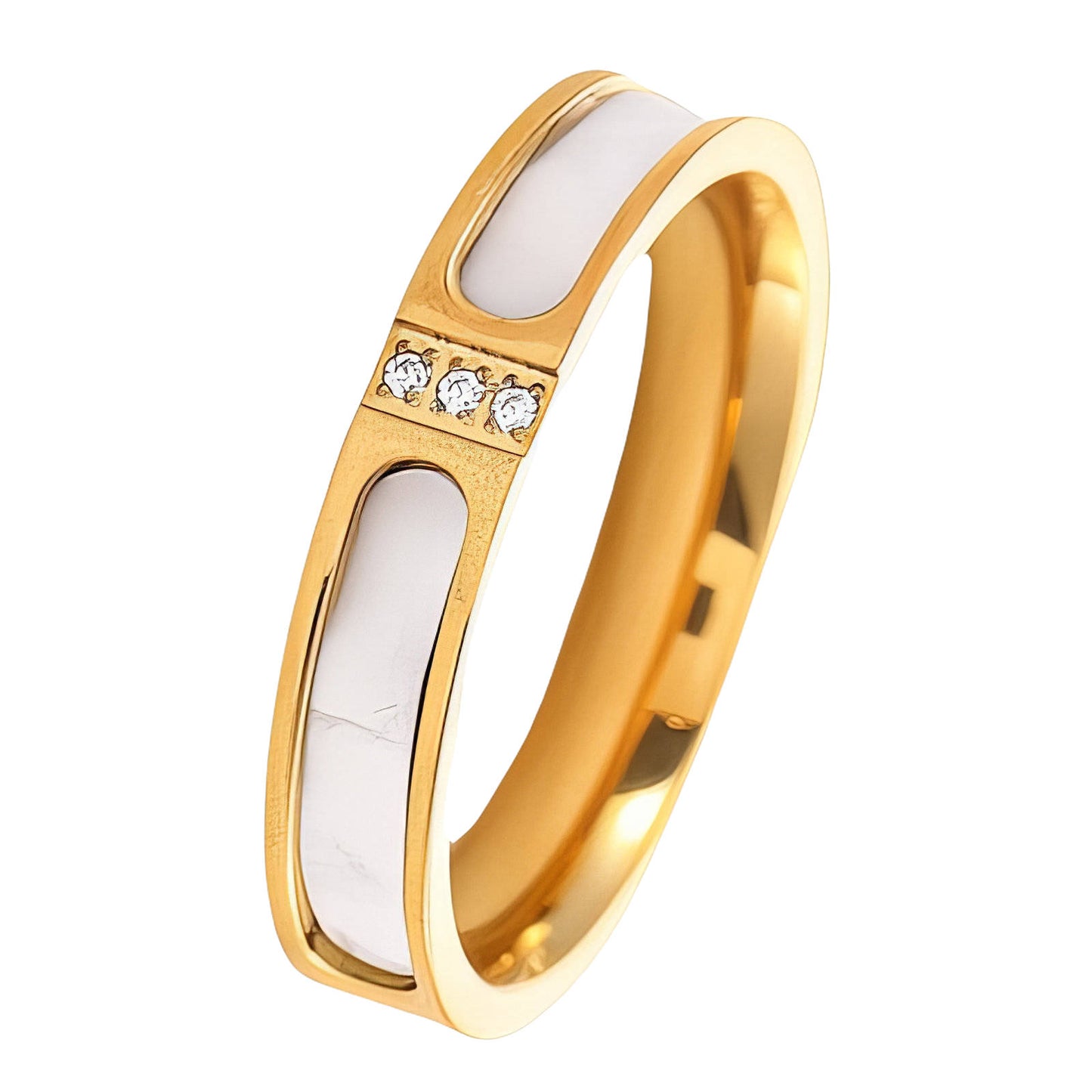 White diamonte ring