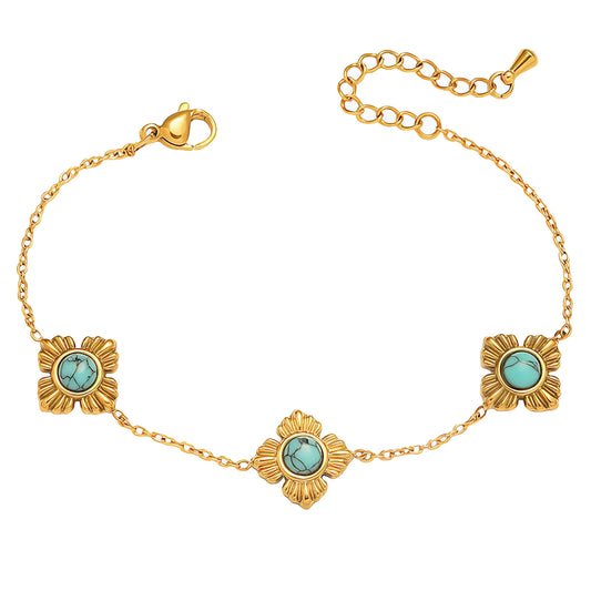Turquoise flower bracelet