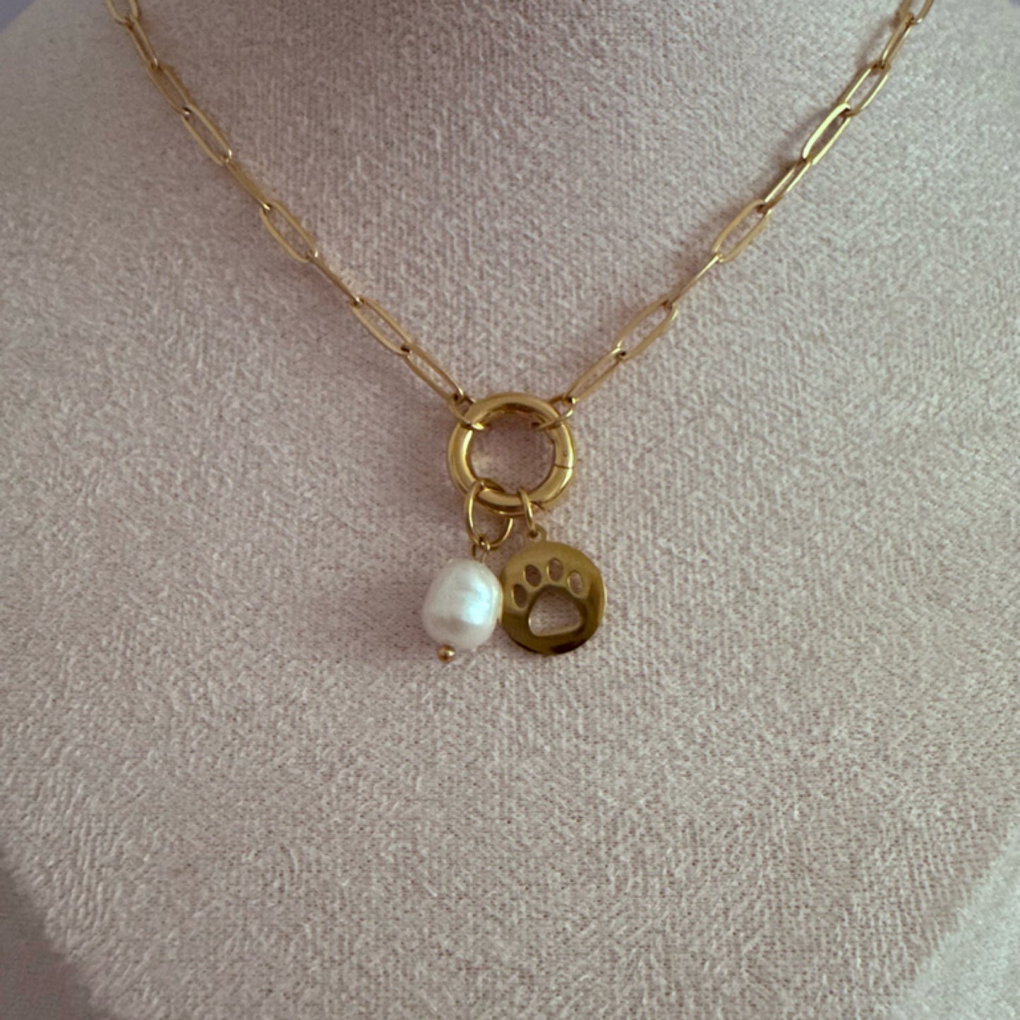 Pearl charm necklace