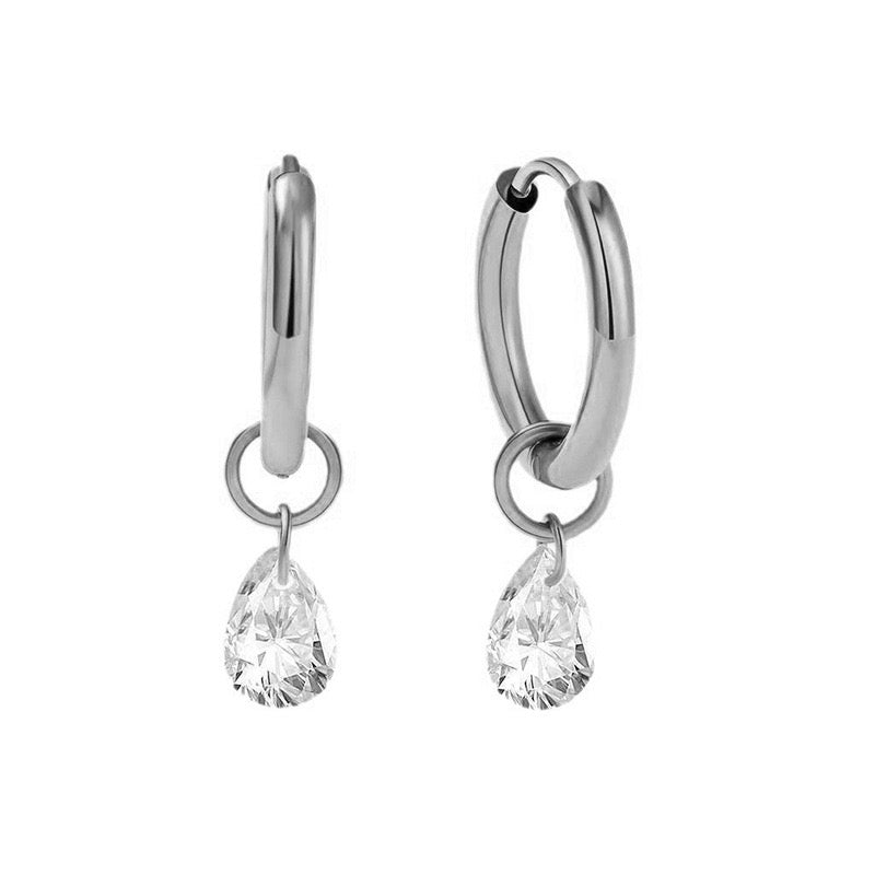 Mini tear drop earrings silver