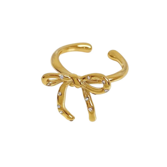 Bow diamond ring