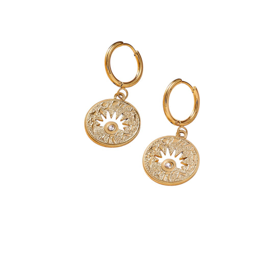 Evil eye drop earrings