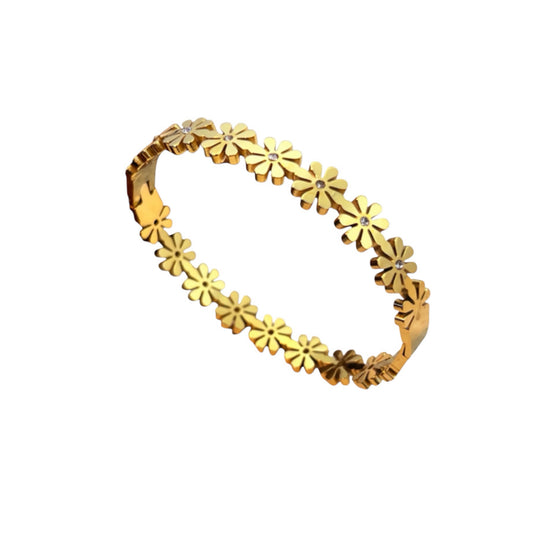 Daisy gold bangle
