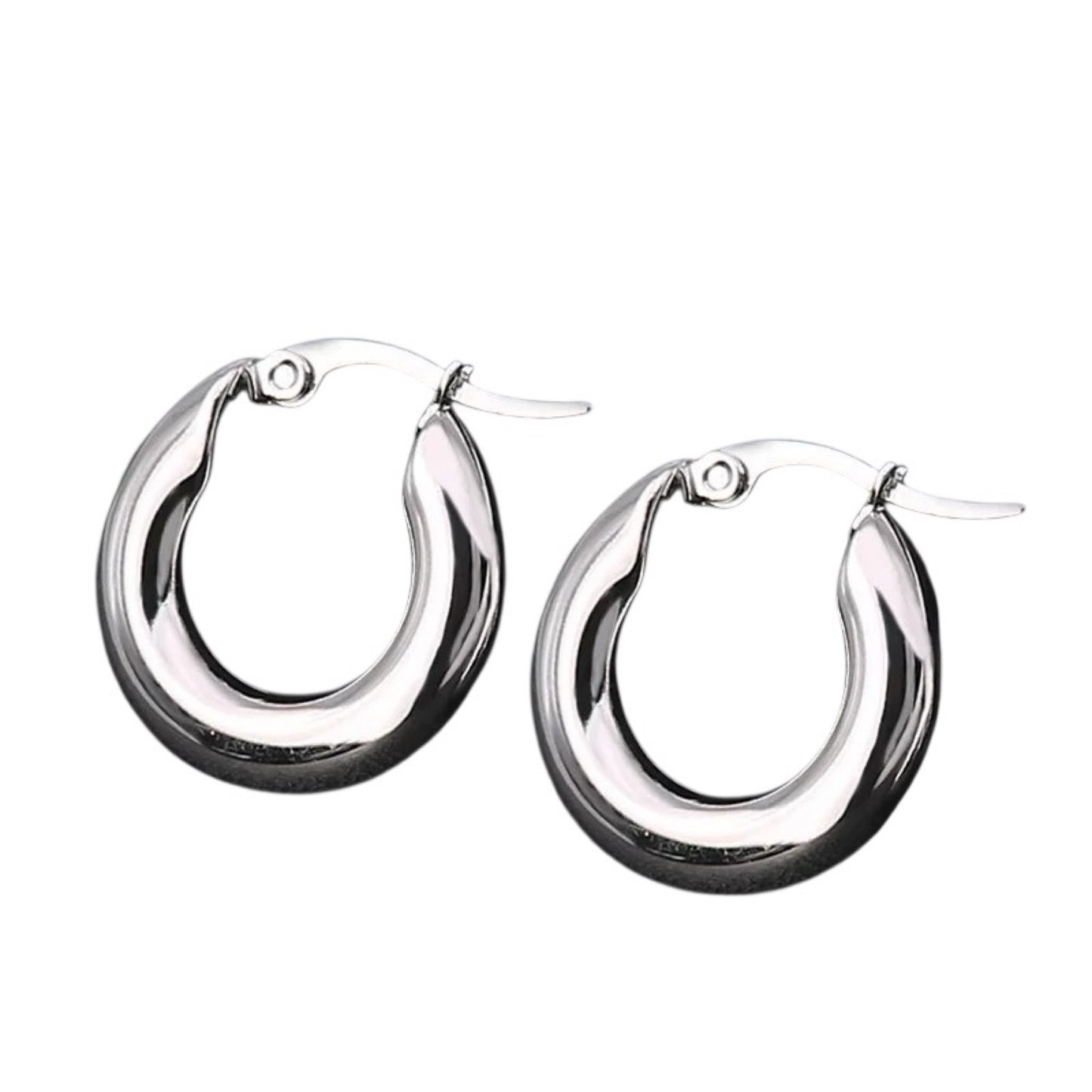 Chunky Hoop earrings silver