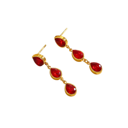Ruby drop earrings