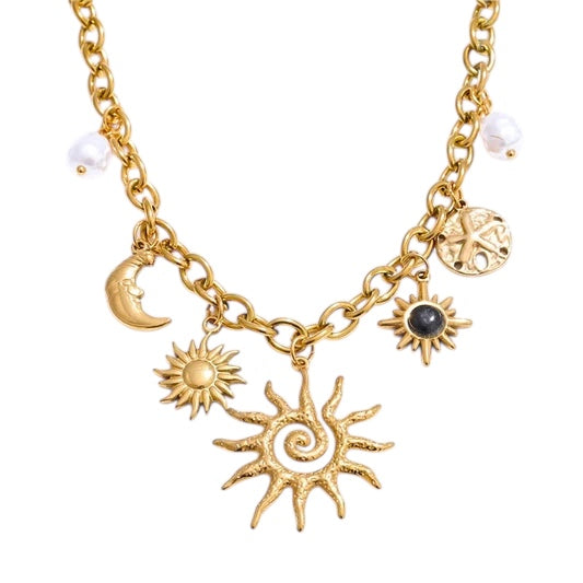 Sunshine multi charm necklace