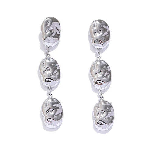 Irregular dangle earrings silver