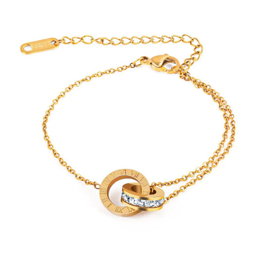 Roman numeral bracelet gold