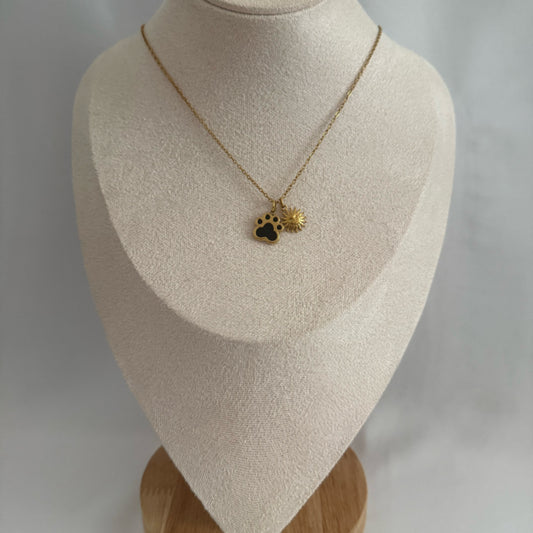 Sunshine paw charm necklace