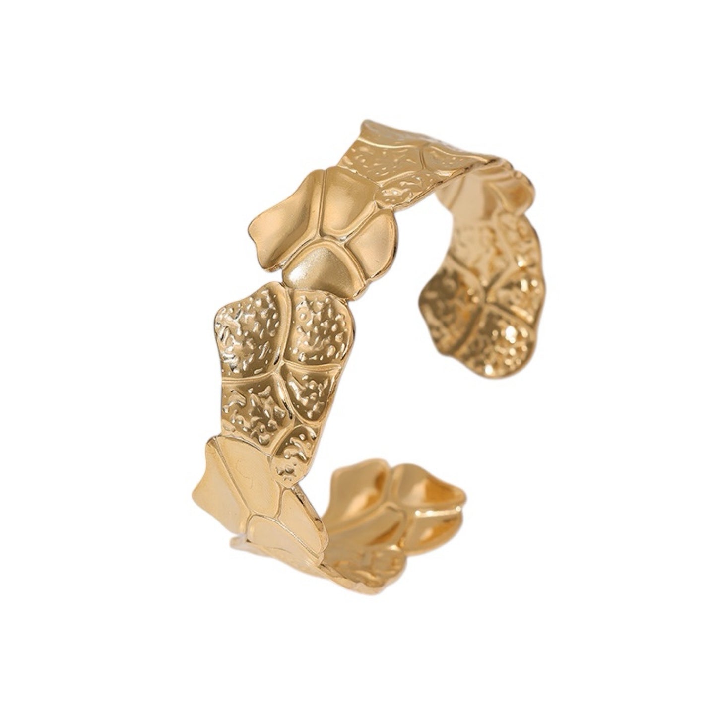 Textured gold bangle cuff