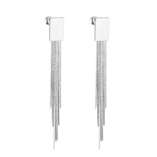 Tassel earrings -Silver