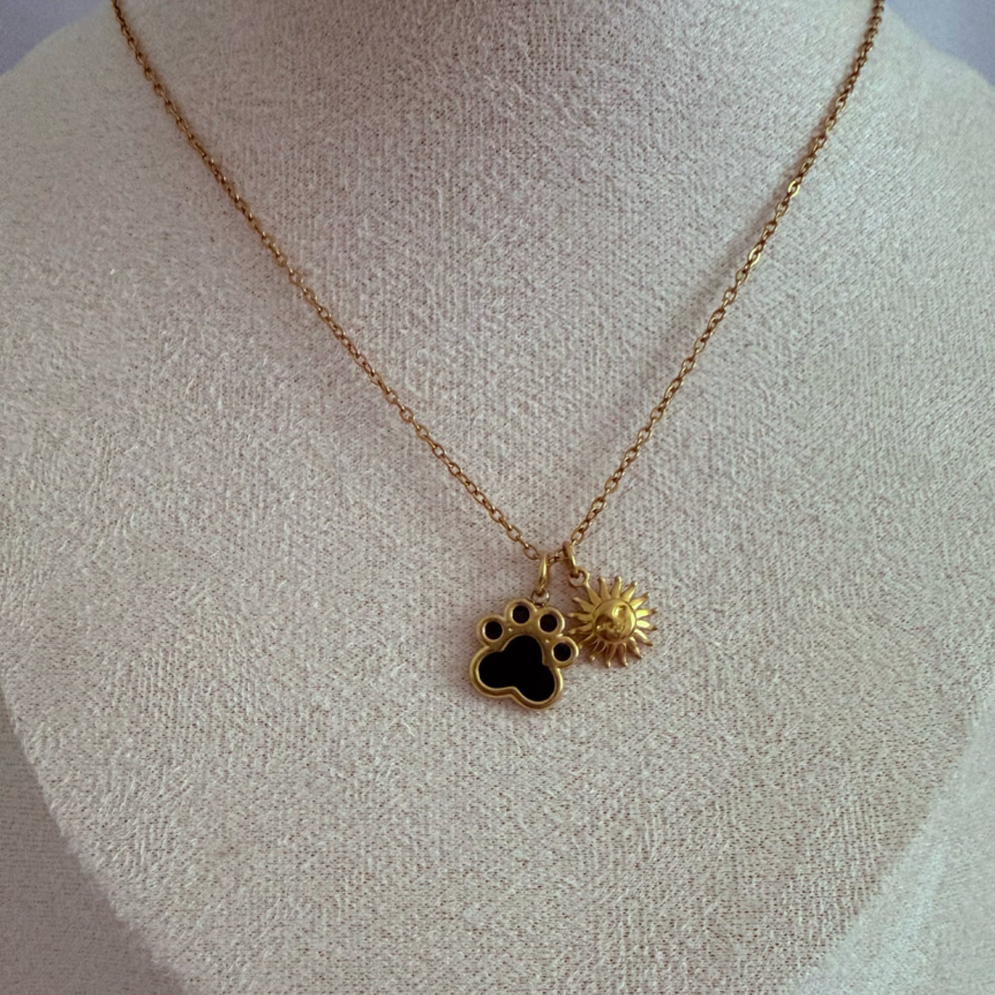 Sunshine paw charm necklace