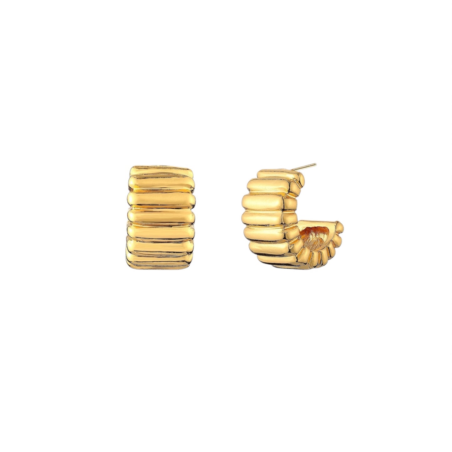 Ribbed stud earrings