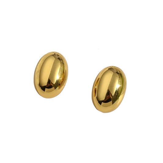 Gold egg stud earrings