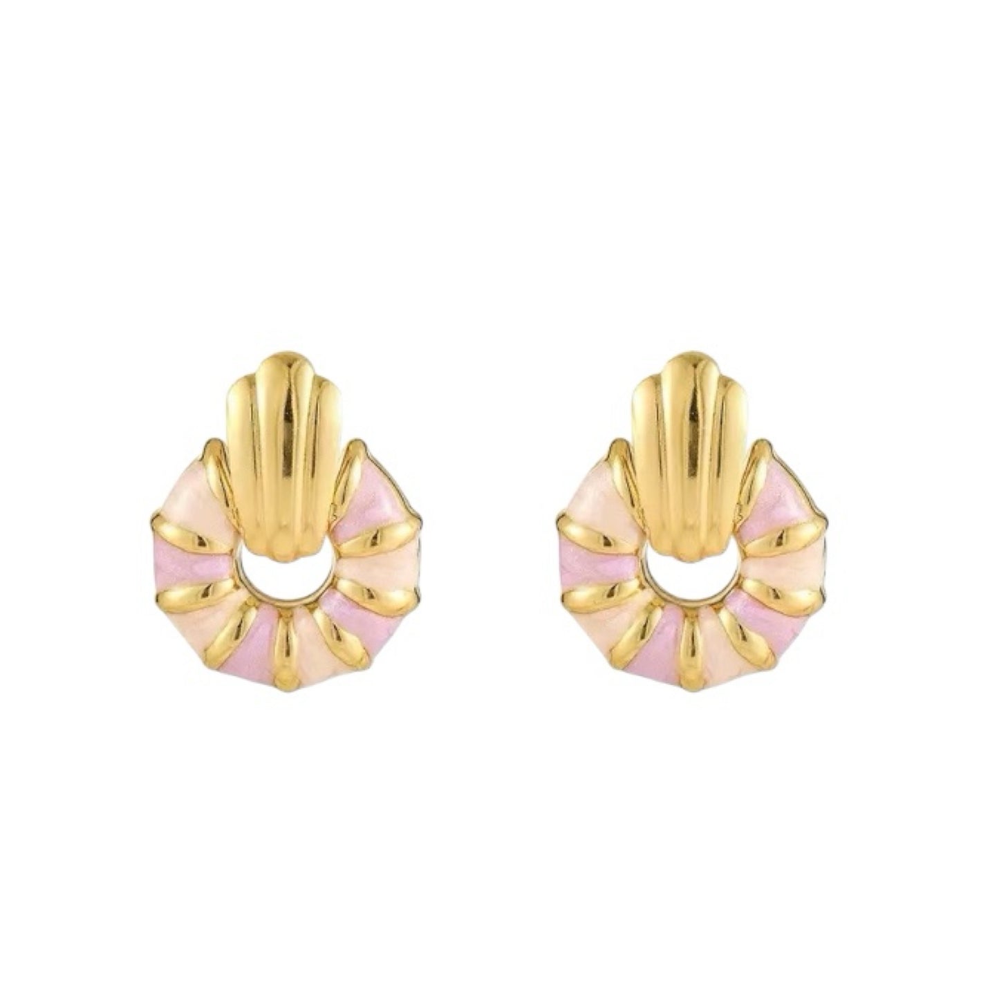 Pink & purple retro stud earrings