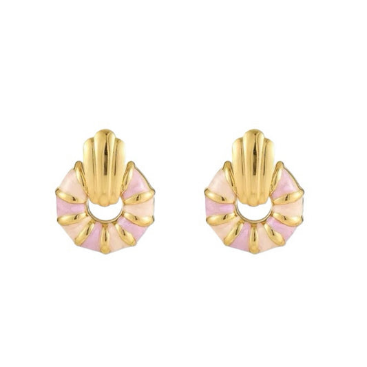 Pink & purple retro stud earrings