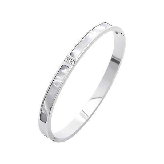 Clamshell bangle silver