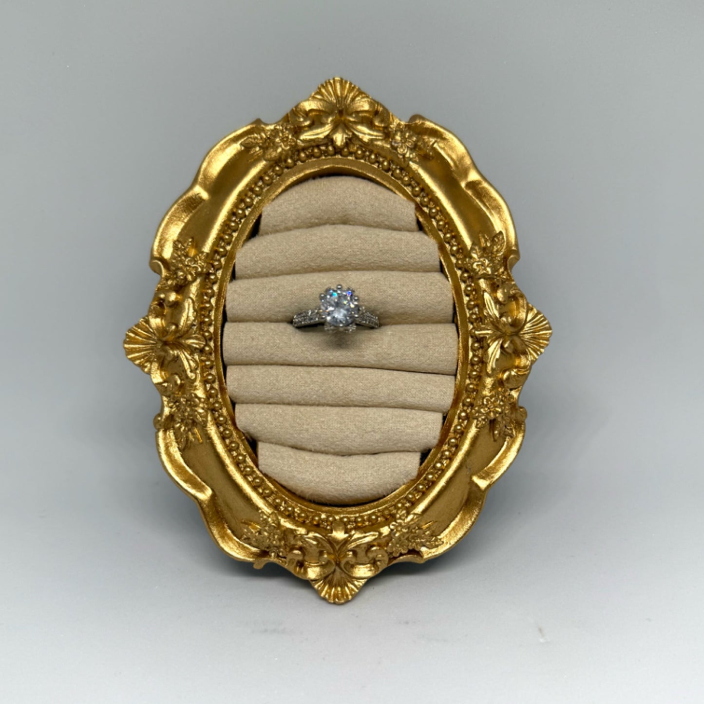 Chunky flower set ring silver