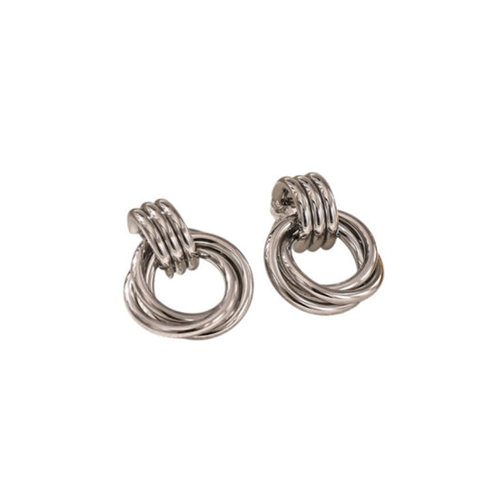 Chunky knot earrings silver