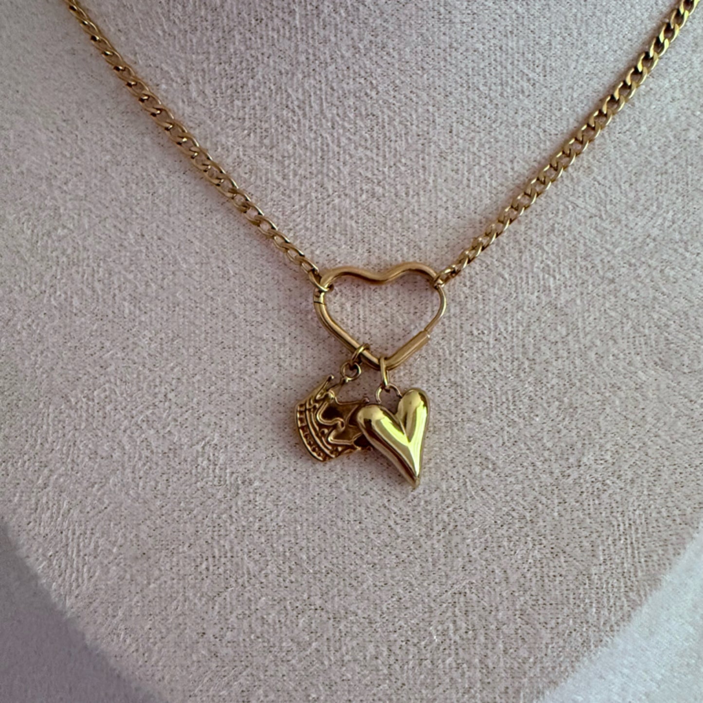 Crown love charm necklace
